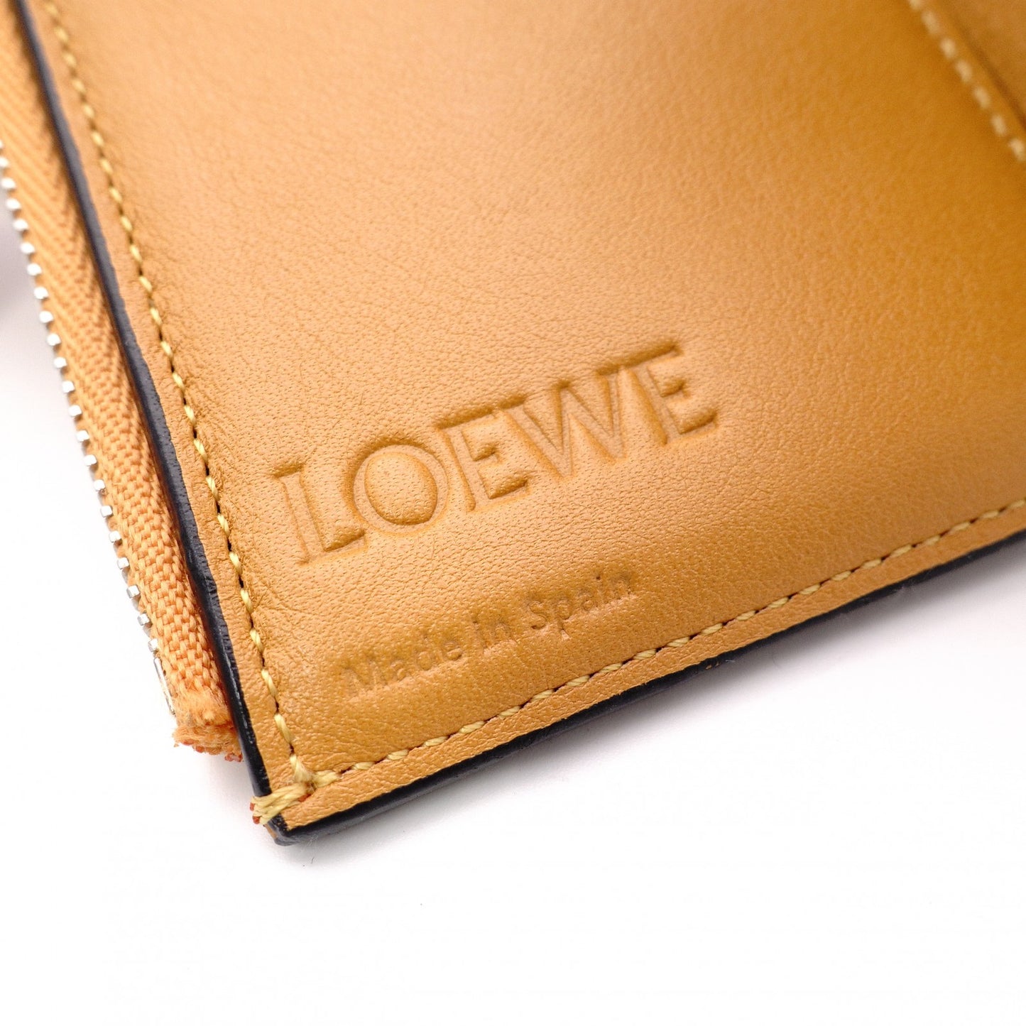 LOEWE Small Vertical Wallet, Tri-fold Wallet, Leather, Orange