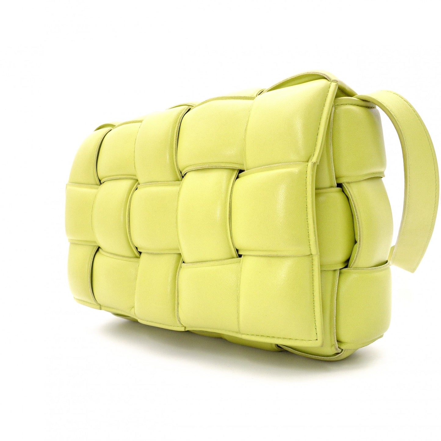 BOTTEGAVENETA Padet Cassette Shoulder Bag, Leather, Yellow