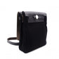 HERMES Shoulder Bag, Navy and Black, Crossbody, Canvas and Leather, □H Engraving