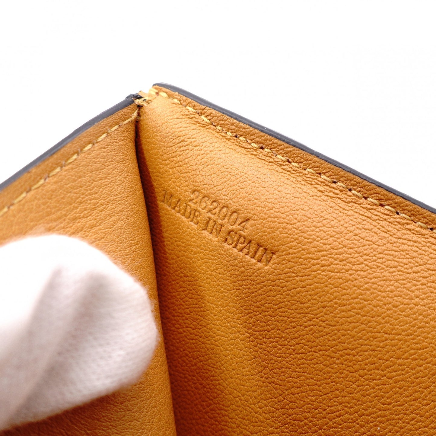 LOEWE Small Vertical Wallet, Tri-fold Wallet, Leather, Orange