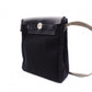 HERMES Shoulder Bag, Navy and Black, Crossbody, Canvas and Leather, □H Engraving