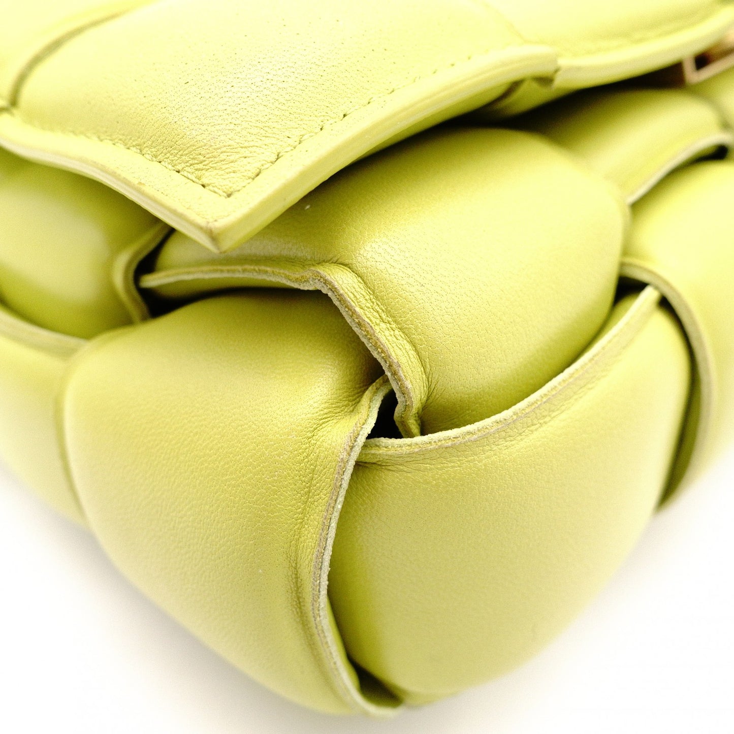 BOTTEGAVENETA Padet Cassette Shoulder Bag, Leather, Yellow