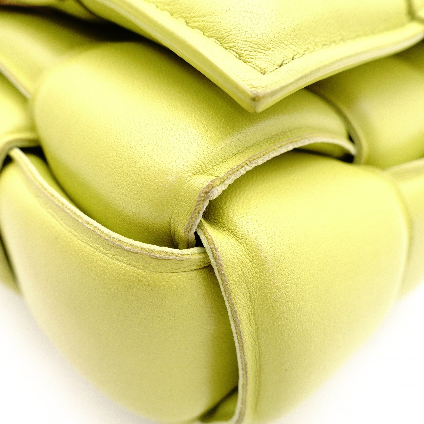 BOTTEGAVENETA Padet Cassette Shoulder Bag, Leather, Yellow