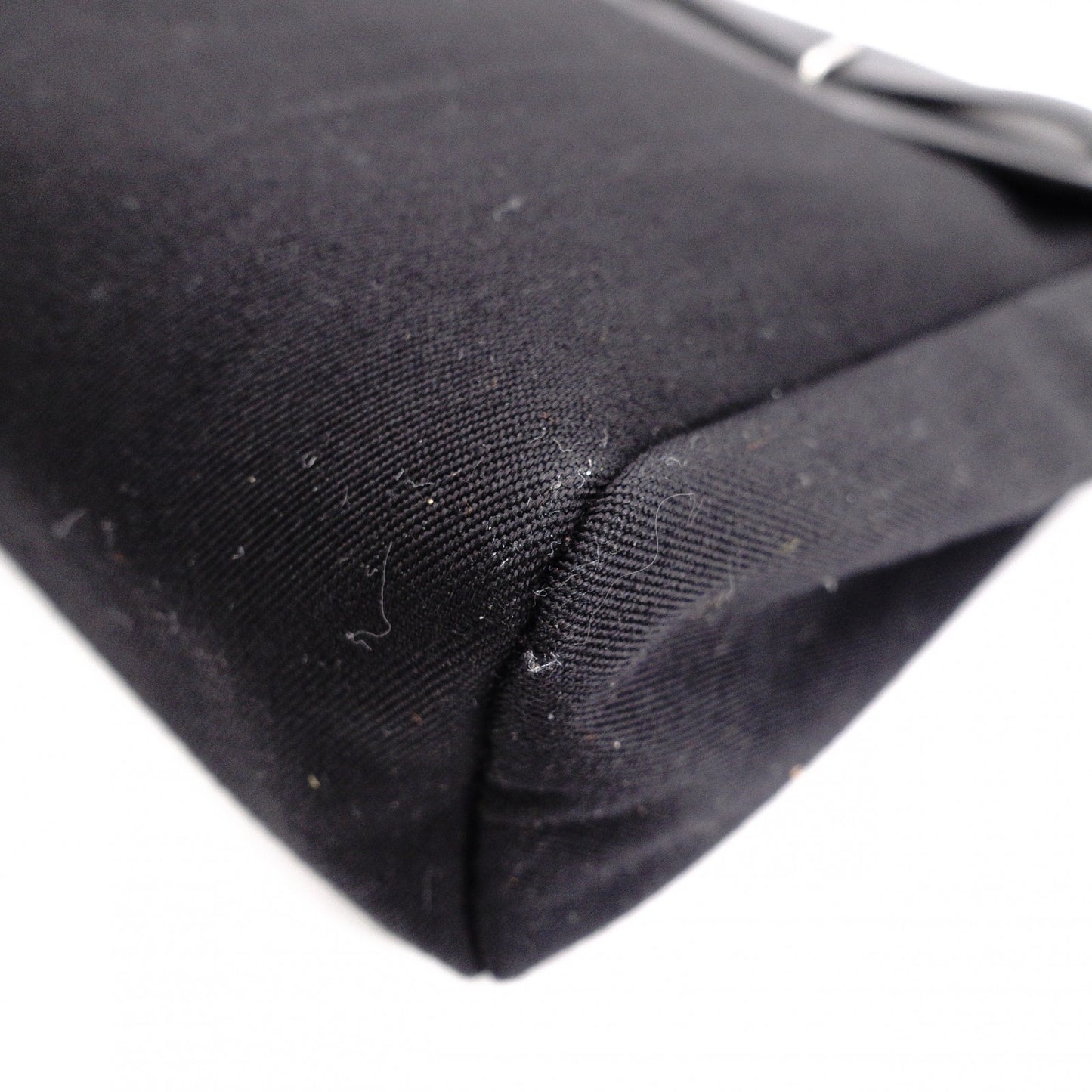HERMES Shoulder Bag, Navy and Black, Crossbody, Canvas and Leather, □H Engraving