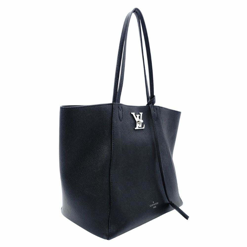 LOUIS VUITTON Lock Me Crocodile Tote Bag Leather Black Shoulder Black Silver Hardware 7-10-676