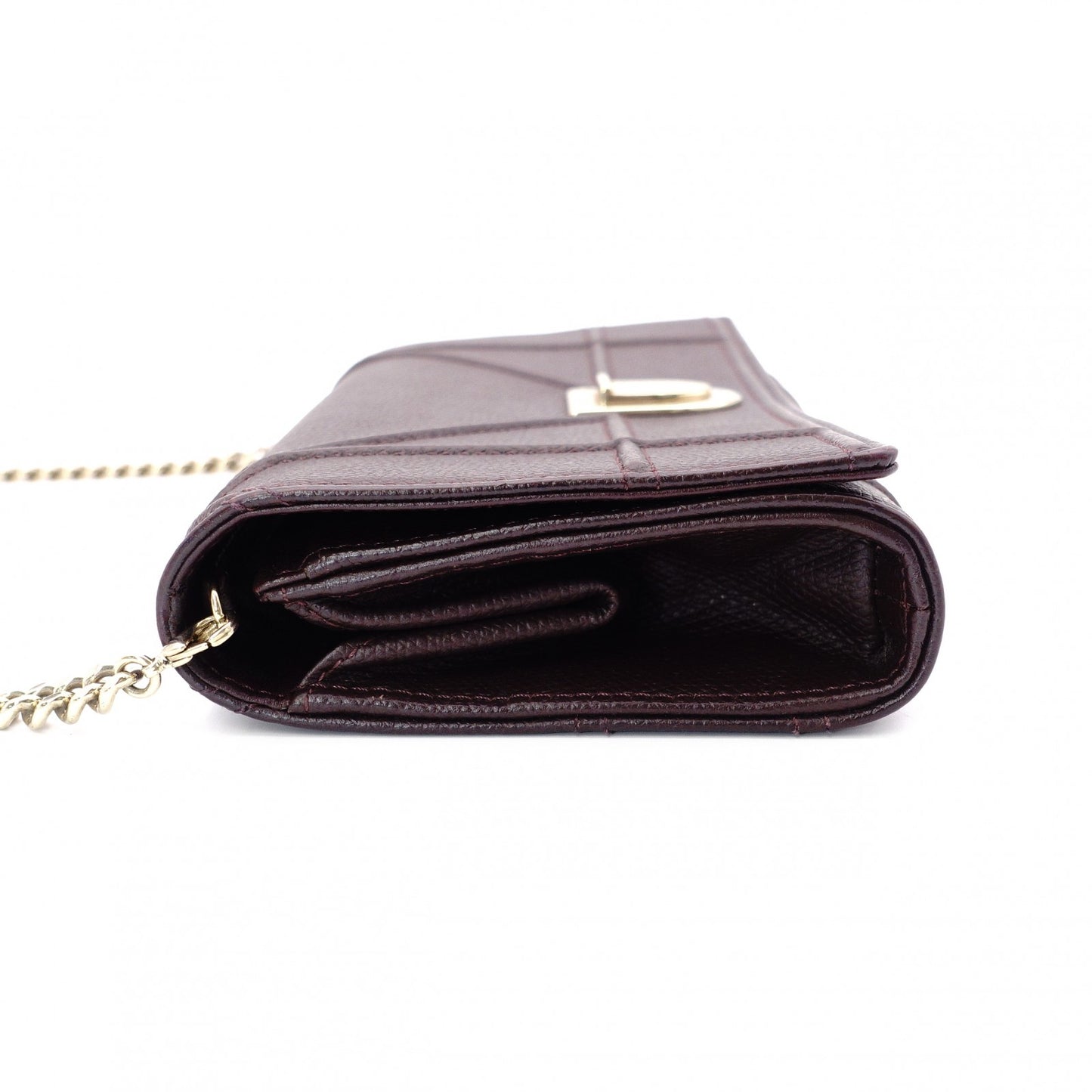 Christian Dior Diorama Chain Wallet Shoulder Bag, Leather, Brown