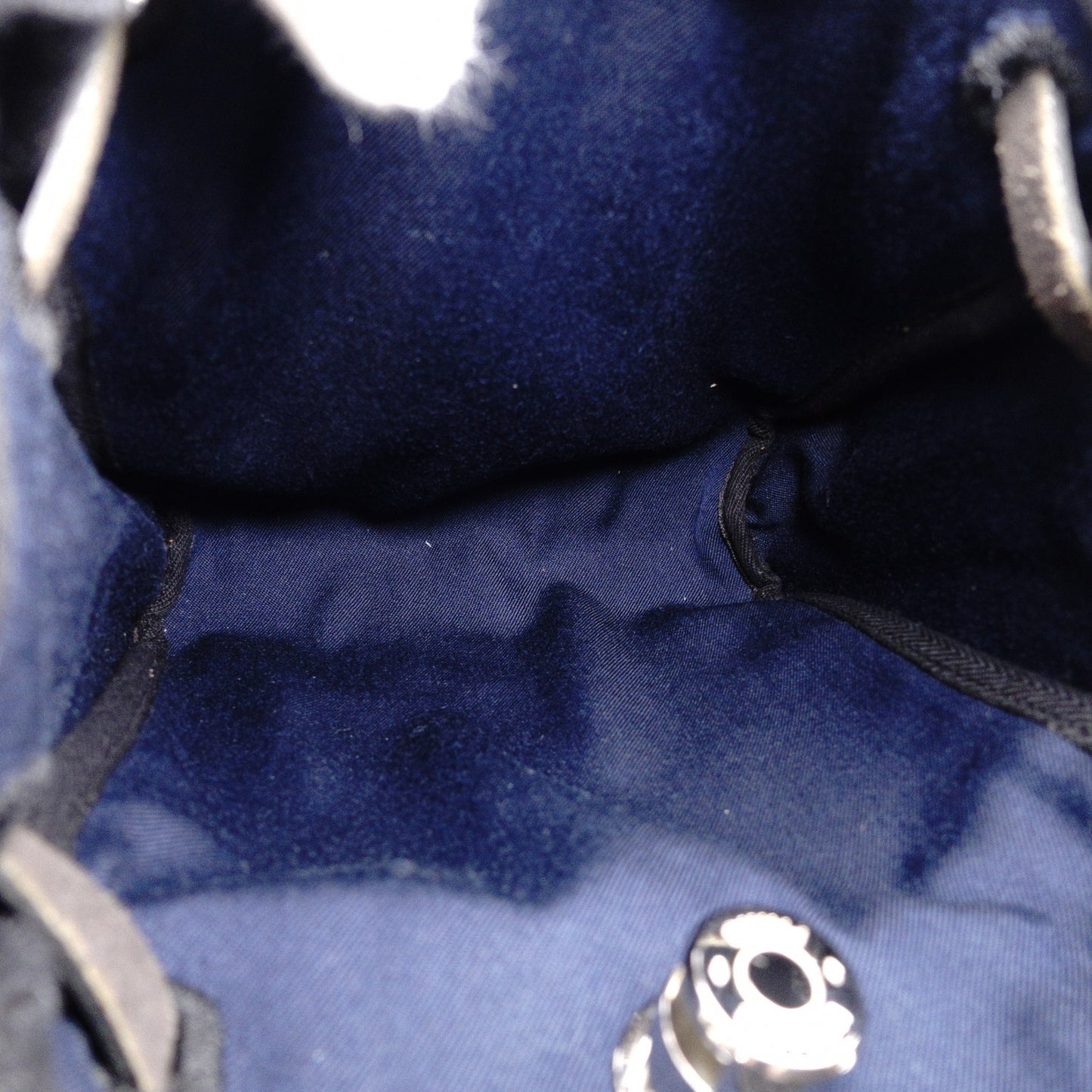 HERMES Shoulder Bag, Navy and Black, Crossbody, Canvas and Leather, □H Engraving
