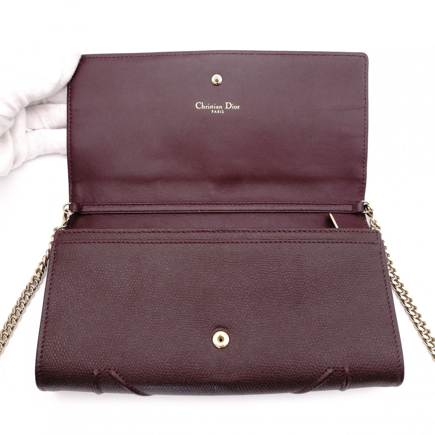 Christian Dior Diorama Chain Wallet Shoulder Bag, Leather, Brown