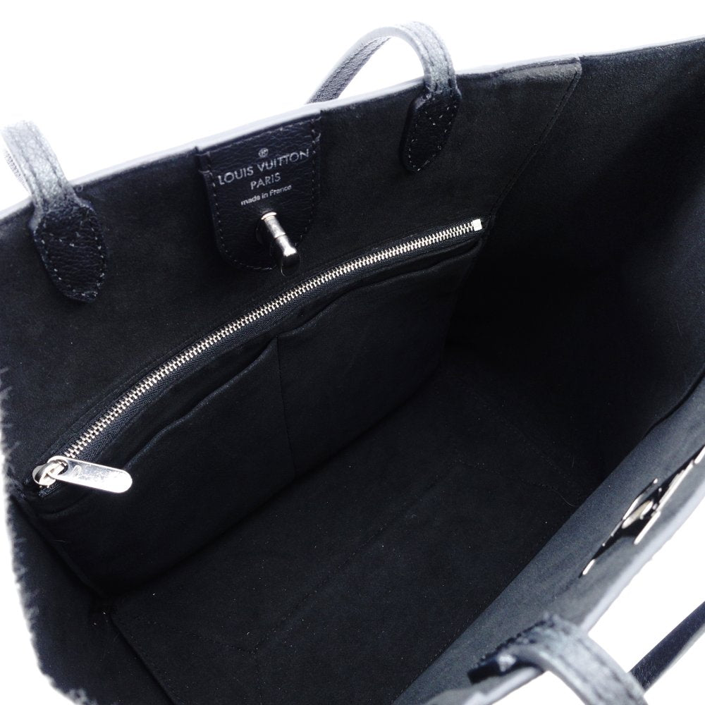 LOUIS VUITTON Lock Me Crocodile Tote Bag Leather Black Shoulder Black Silver Hardware 7-10-676