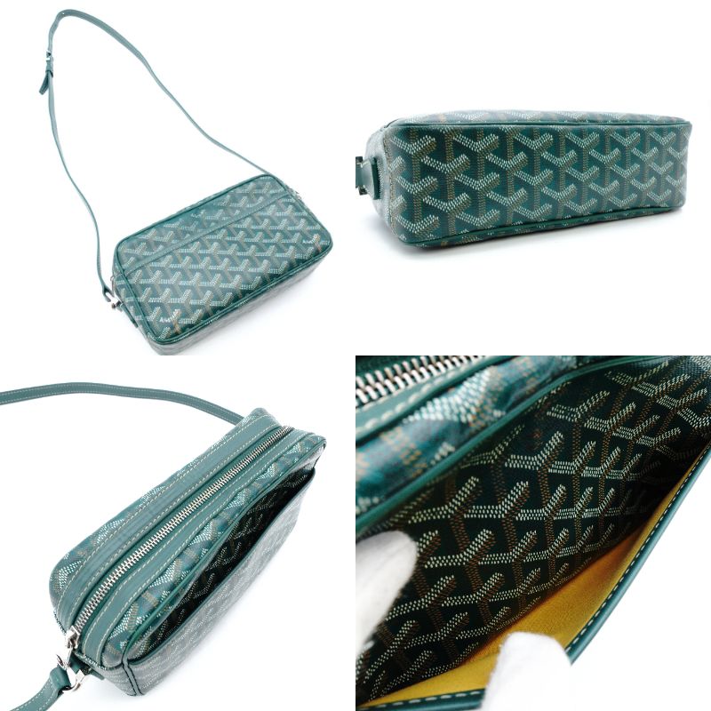 GOYARD Cupvert Shoulder Bag PVC Leather Green Crossbody 7-12-847