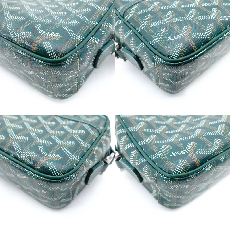 GOYARD Cupvert Shoulder Bag PVC Leather Green Crossbody 7-12-847