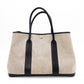 HERMES Garden Party Tote Bag, Canvas and Leather, Beige, with “F” Engraving