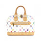LOUIS VUITTON Alma Monogram Multicolor Handbag with Studs, Leather/PVC, White, Women's
