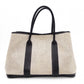 HERMES Garden Party Tote Bag, Canvas and Leather, Beige, with “F” Engraving