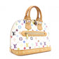 LOUIS VUITTON Alma Monogram Multicolor Handbag with Studs, Leather/PVC, White, Women's
