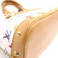 LOUIS VUITTON Alma Monogram Multicolor Handbag with Studs, Leather/PVC, White, Women's