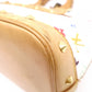 LOUIS VUITTON Alma Monogram Multicolor Handbag with Studs, Leather/PVC, White, Women's
