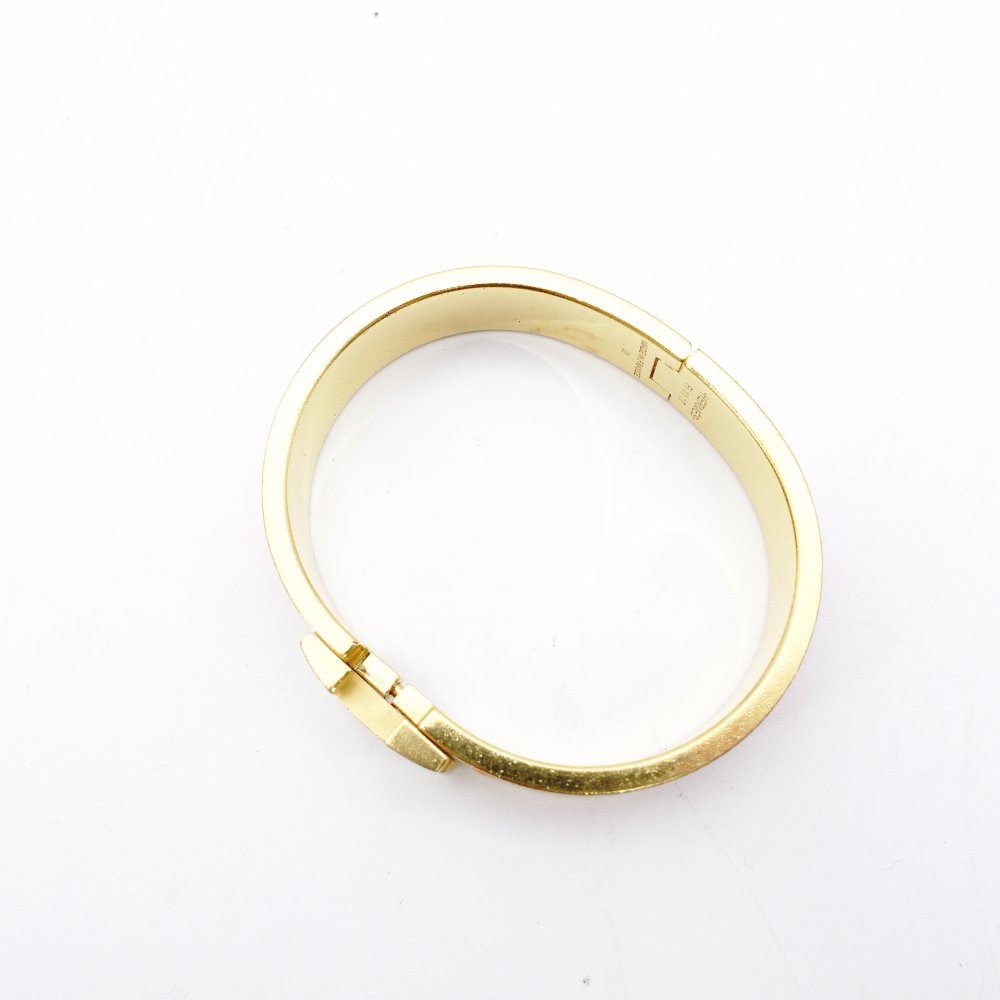 Hermès Click H Bangle Click Clack Orange × Gold Bracelet H Logo 7-12-543
