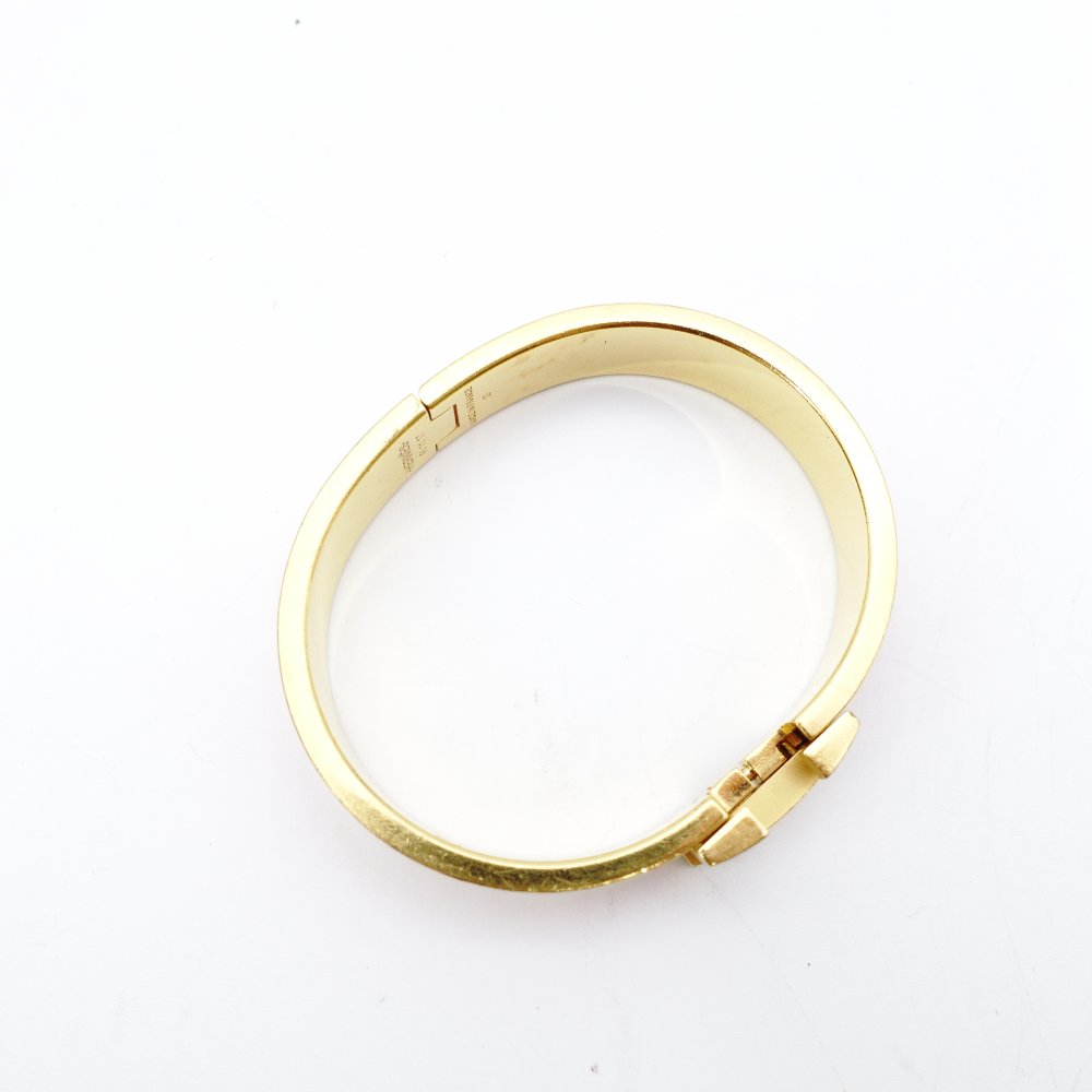 Hermès Click H Bangle Click Clack Orange × Gold Bracelet H Logo 7-12-543