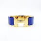 Hermès Click H Bangle Click Clack Blue × Gold Bracelet H Logo 7-10-296