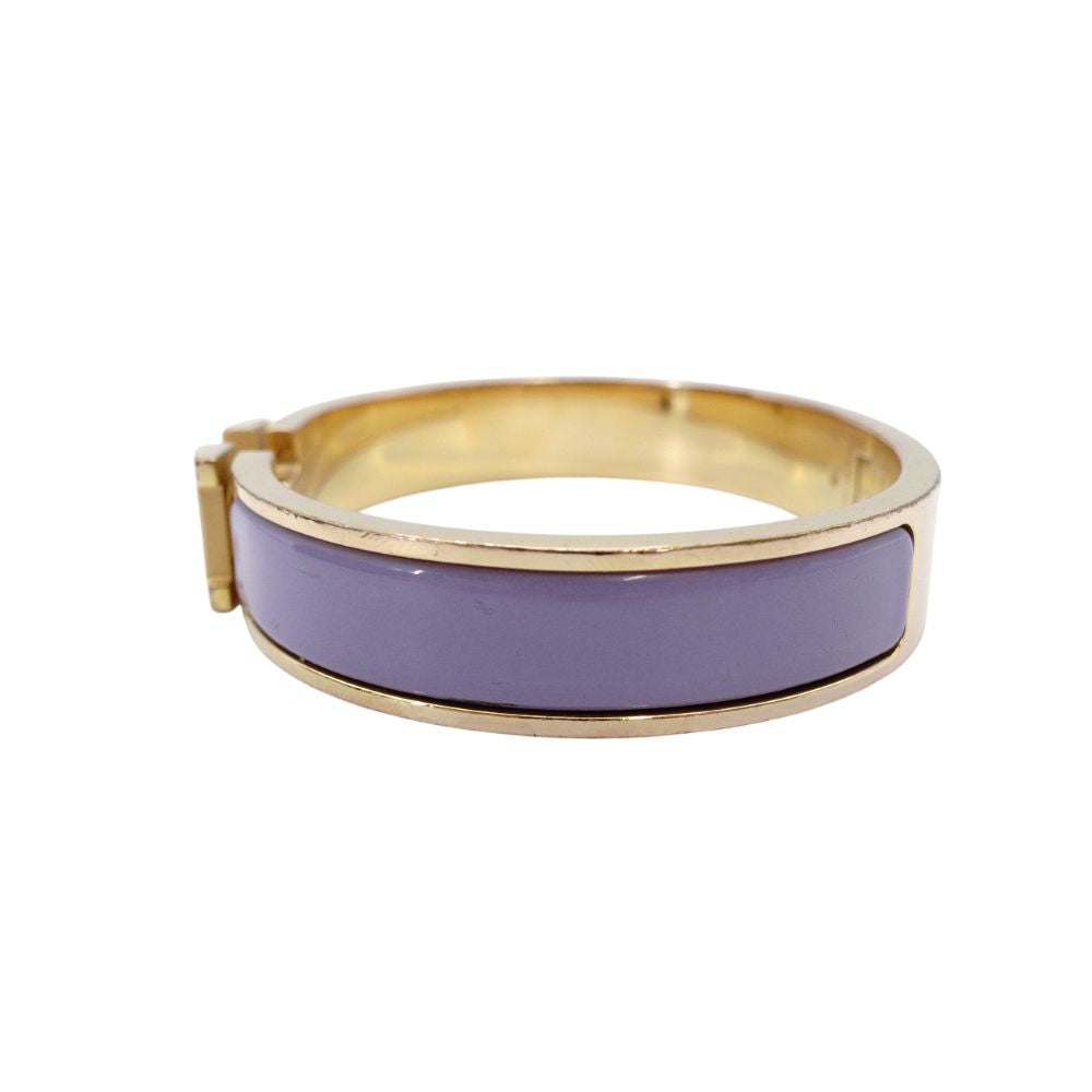 Hermès Click H Bangle Click Clack Purple × Gold Bracelet H Logo 7-12-638