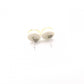 CHANEL Earrings, Metal, Silver, Off-White