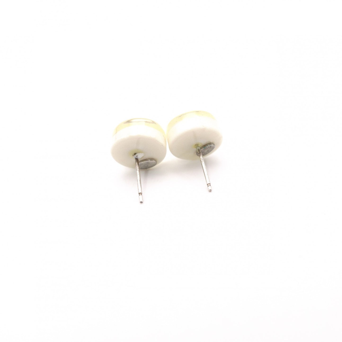 CHANEL Earrings, Metal, Silver, Off-White