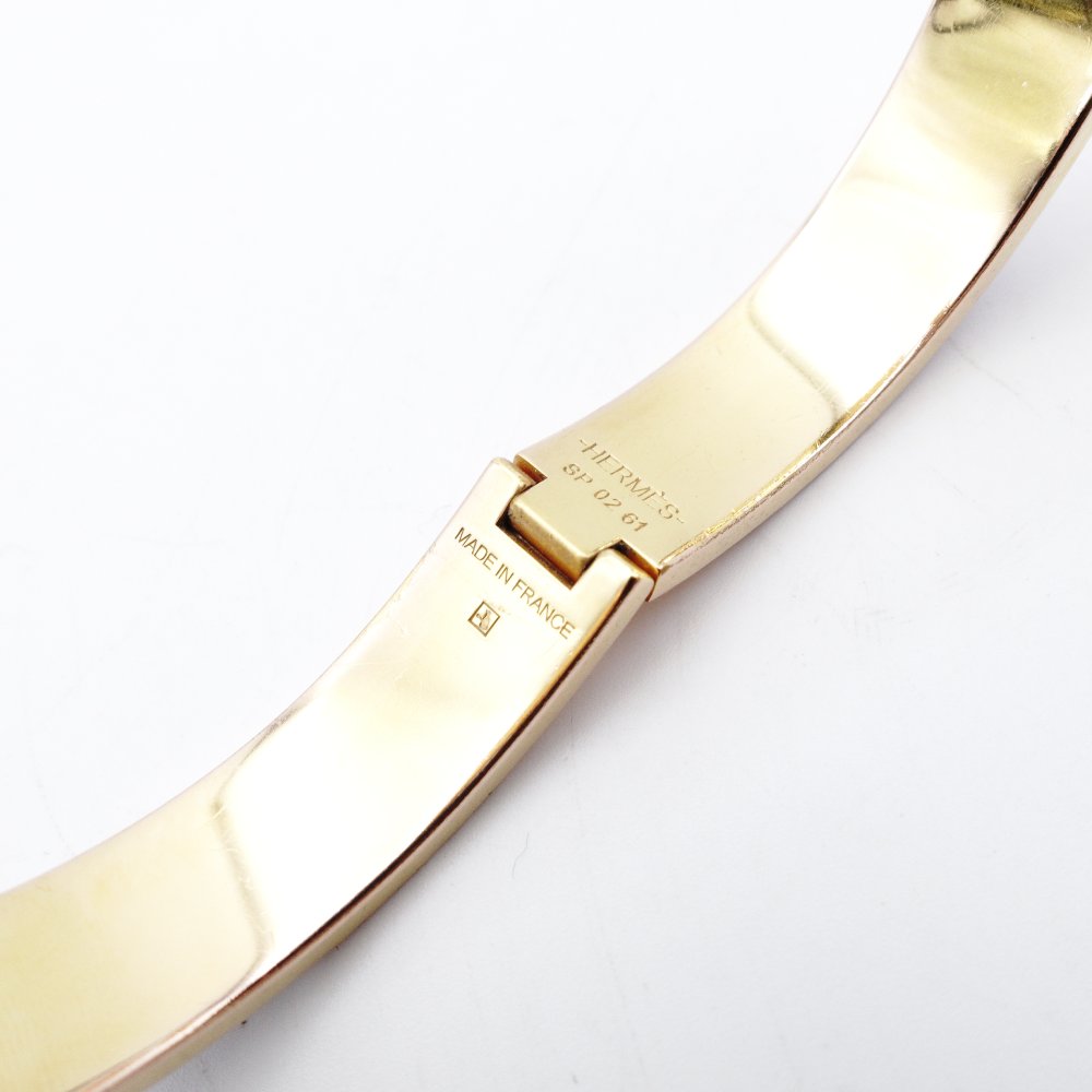 Hermès Click H Bangle Click Clack Purple × Gold Bracelet H Logo 7-12-638
