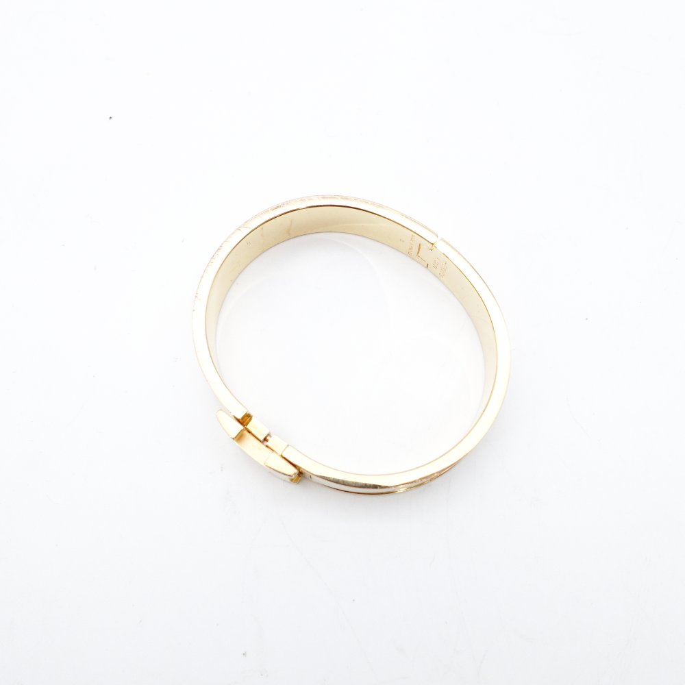 Hermès Click H Bangle Click Clack Off-White × Gold Bracelet H Logo 7-12-637