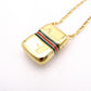 GUCCI Necklace, Metal, Gold, Vintage, Sherry Line, Pill Case