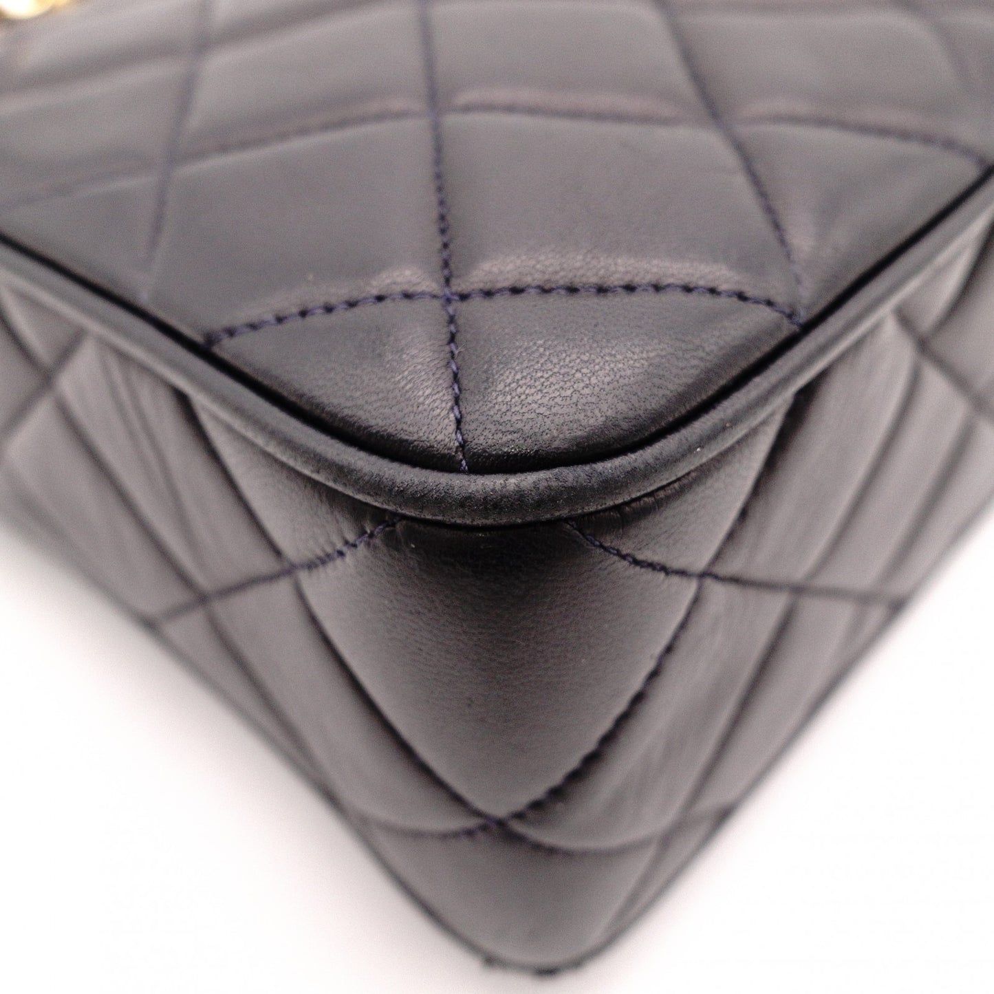 CHANEL Matelassé Fringe Chain Shoulder Bag, Black Lambskin, Women's