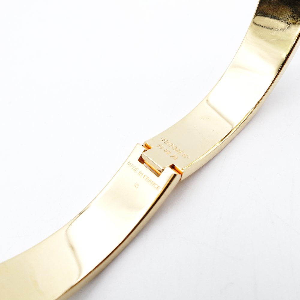 Hermès Click H Bangle Click Clack Off-White × Gold Bracelet H Logo 7-12-637