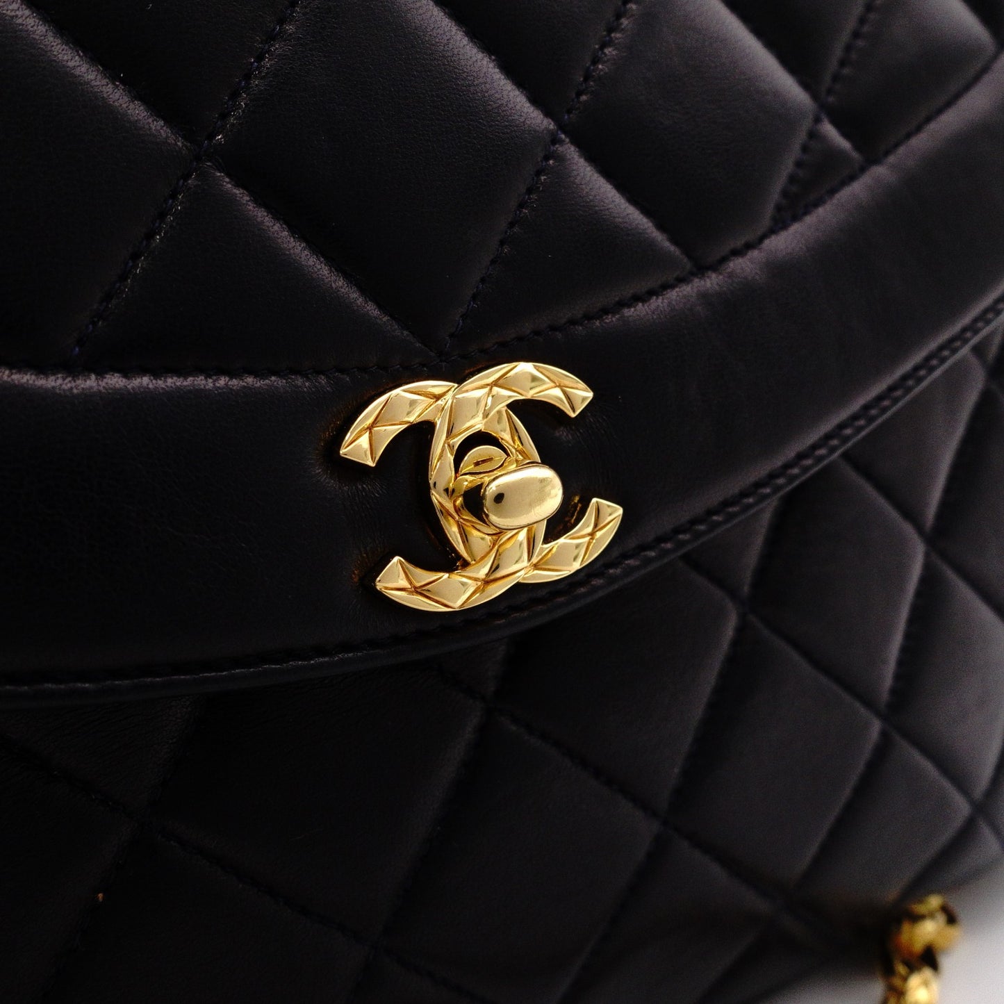 CHANEL Matelassé Fringe Chain Shoulder Bag, Black Lambskin, Women's