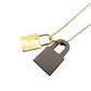 Hermès O'Kelly Necklace Etoupe × Gold Z-Stamped Leather Greige 7-10-573