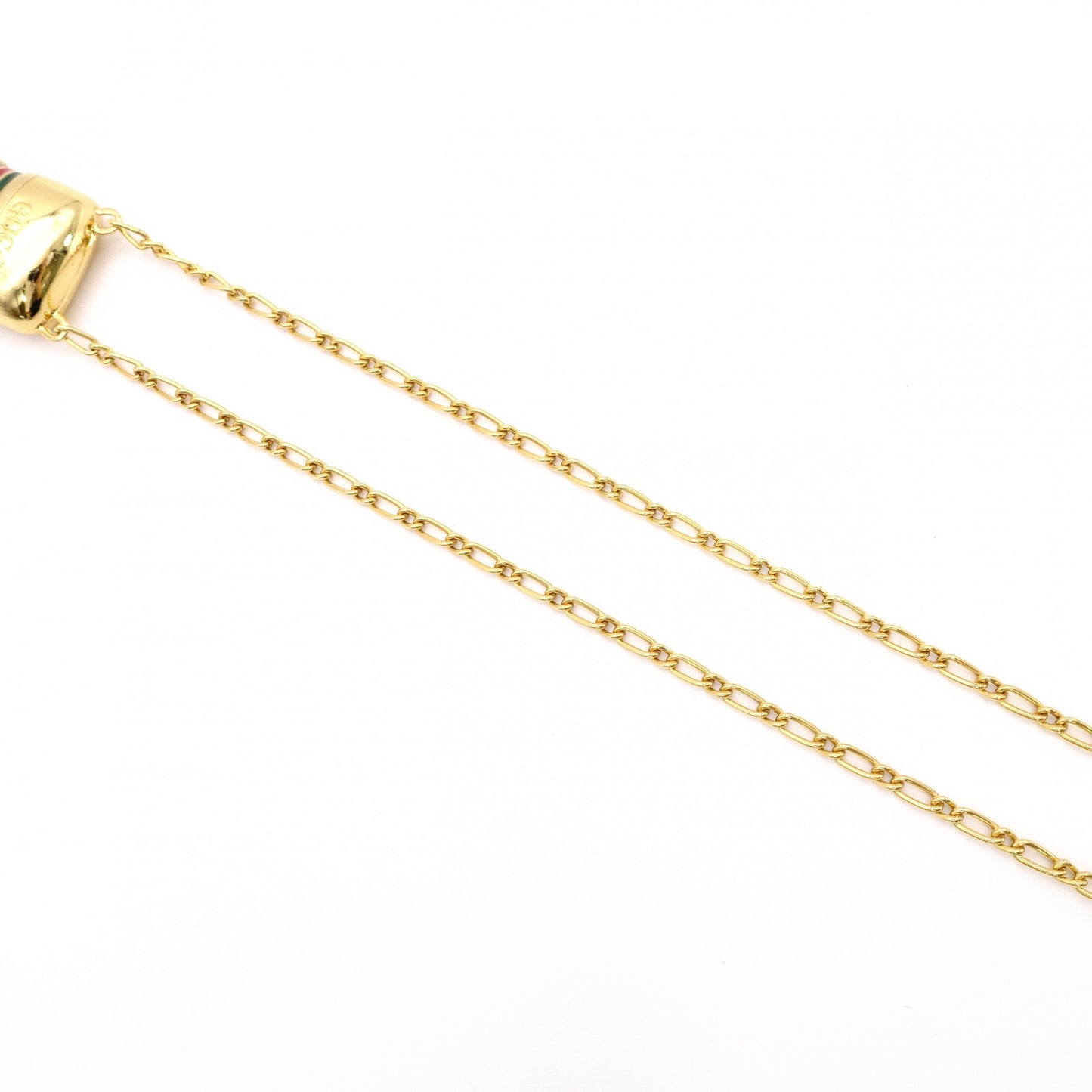 GUCCI Necklace, Metal, Gold, Vintage, Sherry Line, Pill Case