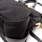 PRADA Shoulder Bag, Leather/Nylon, 2-Way Handbag, Black with Gold Hardware, Women's
