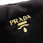 PRADA Shoulder Bag, Leather/Nylon, 2-Way Handbag, Black with Gold Hardware, Women's