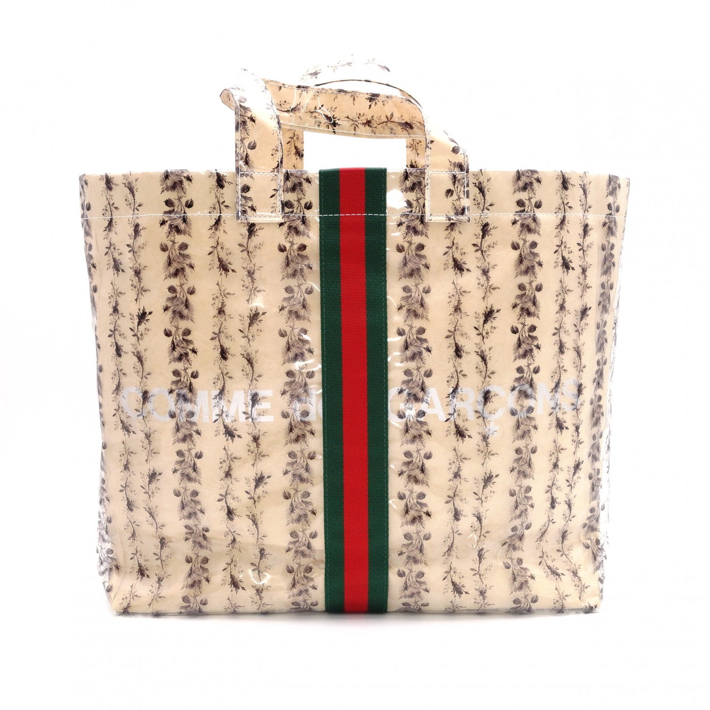 GUCCI x Comme des Garçons Collaboration Kraft Paper Bag Sherry Line Tote Bag Vinyl
