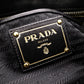 PRADA Shoulder Bag, Leather/Nylon, 2-Way Handbag, Black with Gold Hardware, Women's