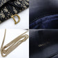 Christian Dior Oblique Shoulder Bag Chain Wallet Saddle Navy × Beige Canvas 7-11-616