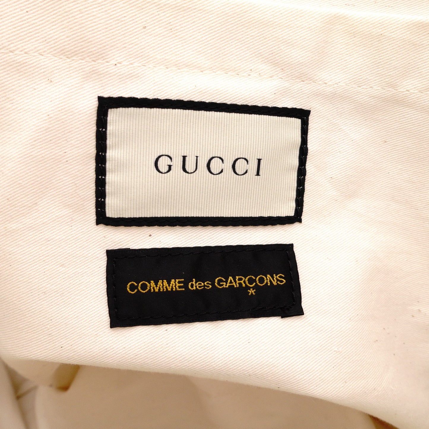 GUCCI x Comme des Garçons Collaboration Kraft Paper Bag Sherry Line Tote Bag Vinyl