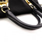 PRADA Shoulder Bag, Leather/Nylon, 2-Way Handbag, Black with Gold Hardware, Women's