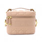 DIOR Small Vanity Bag, Dior Travel Shoulder Bag, Leather, Pink Beige, 2-Way