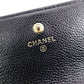 CHANEL Flap Long Wallet, Matelassé, Long Wallet, Leather, Black Caviar Skin, Gold Hardware