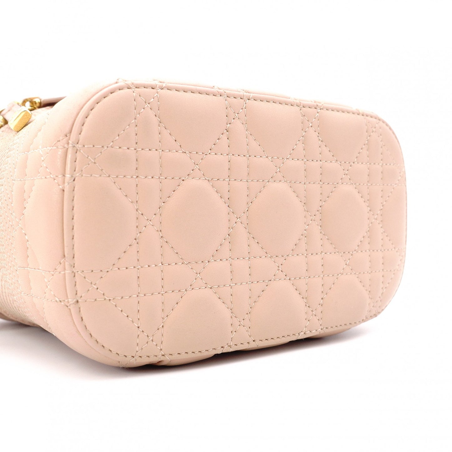 DIOR Small Vanity Bag, Dior Travel Shoulder Bag, Leather, Pink Beige, 2-Way