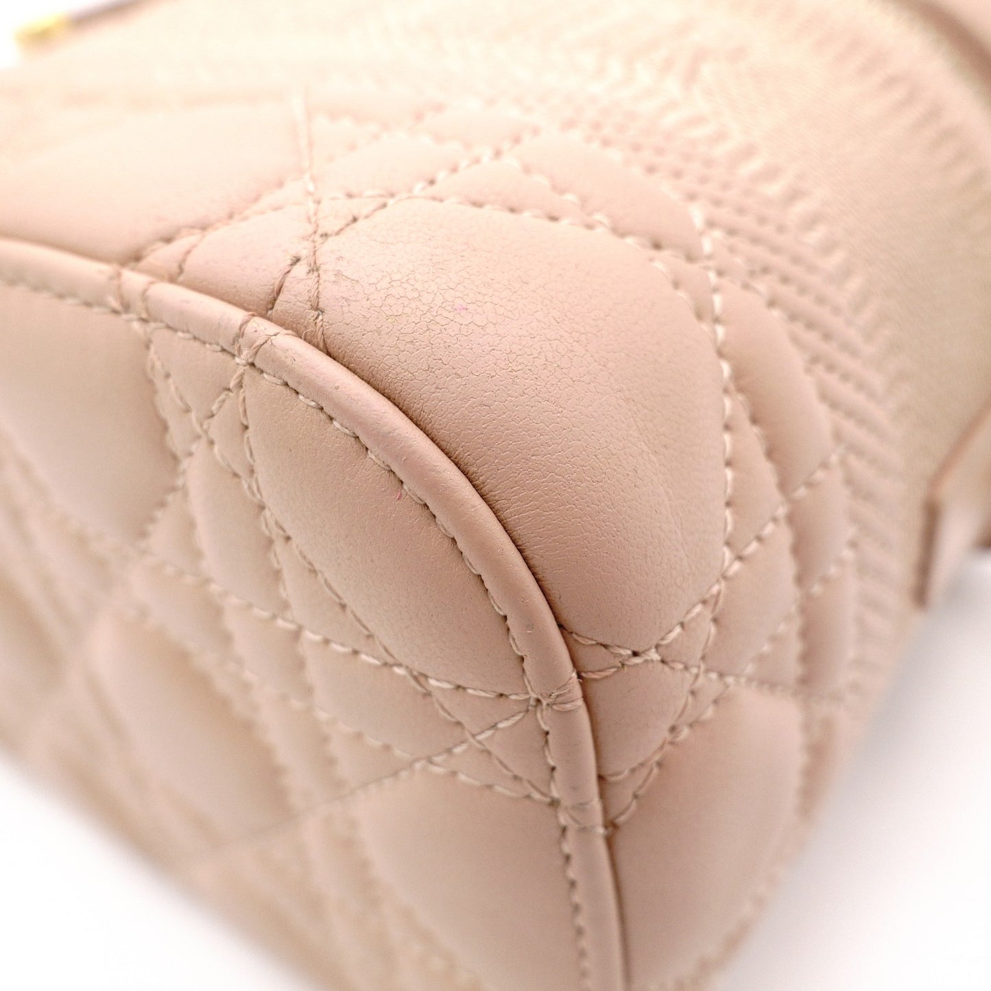 DIOR Small Vanity Bag, Dior Travel Shoulder Bag, Leather, Pink Beige, 2-Way