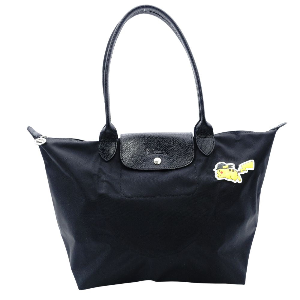 Unused LONGCHAMP Pikachu Pokémon Collaboration Tote Bag Black Nylon Black 7-12-476