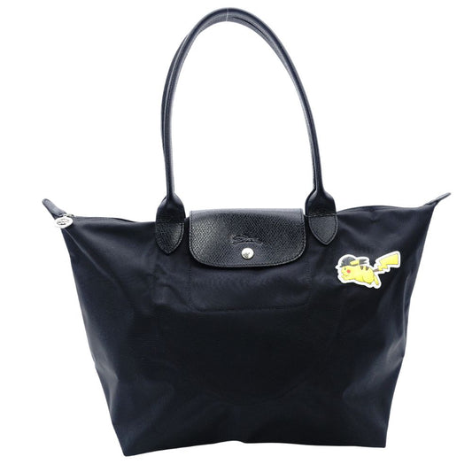 Unused LONGCHAMP Pikachu Pokémon Collaboration Tote Bag Black Nylon Black 7-12-476