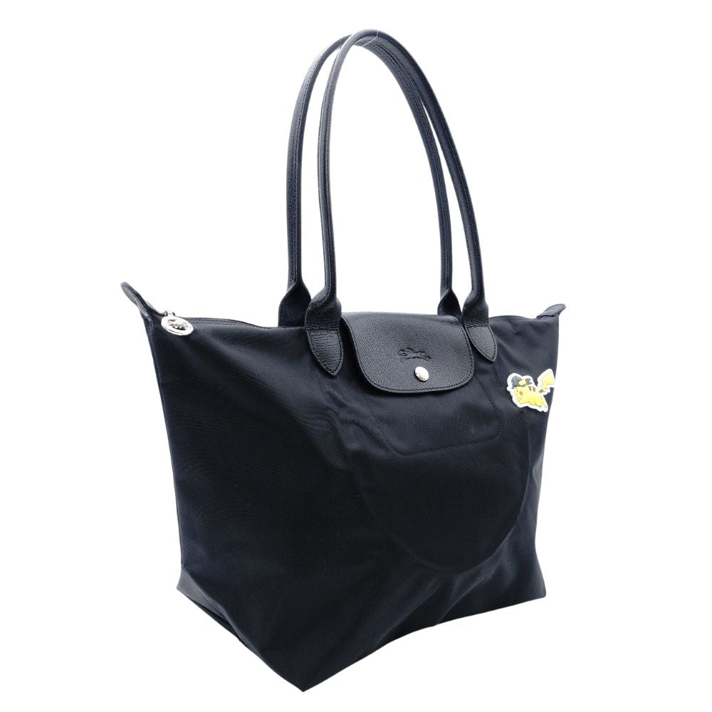 Unused LONGCHAMP Pikachu Pokémon Collaboration Tote Bag Black Nylon Black 7-12-476