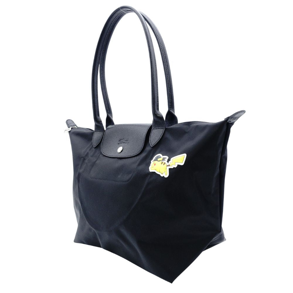 Unused LONGCHAMP Pikachu Pokémon Collaboration Tote Bag Black Nylon Black 7-12-476